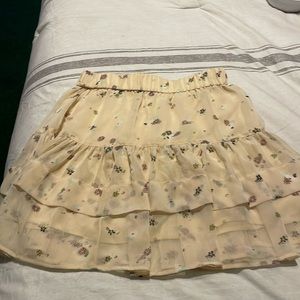 Perfect condition pale yellow super soft tiered mini skirt.